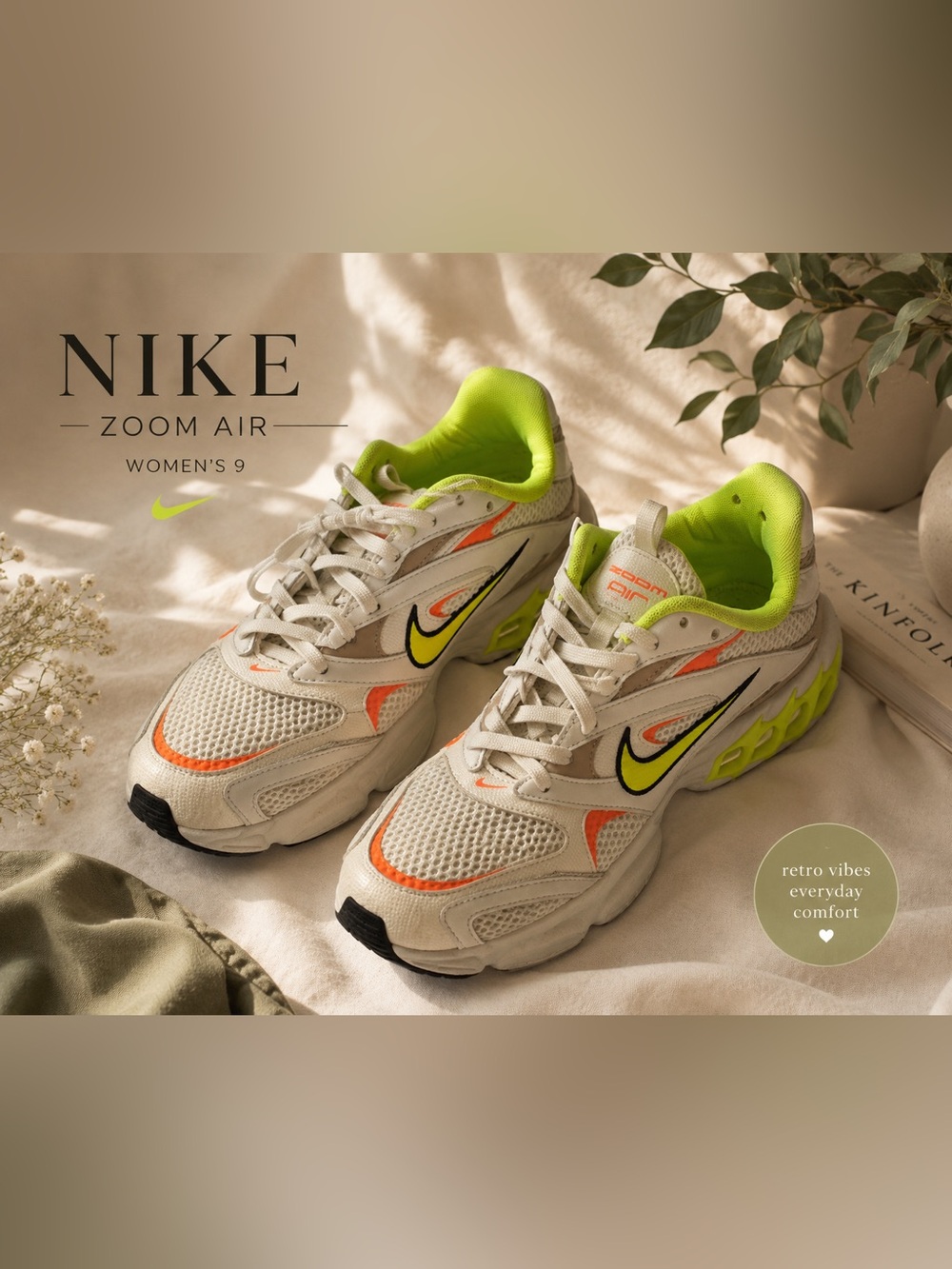 Nike Zoom Air Running Shoes White Volt Orange Women’s 9